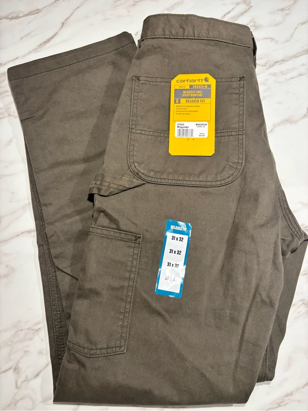 Carhartt Men's Cargo Work Pants in Olive Drab